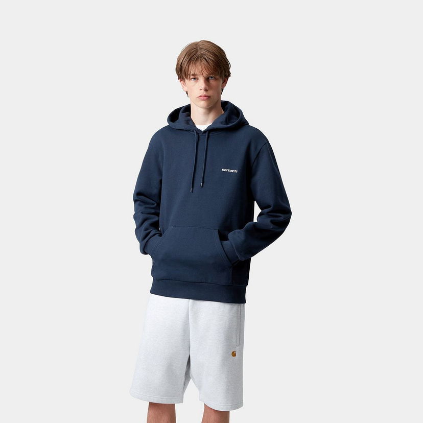Sweatshirt Carhartt WIP Carhartt WIP Hooded Script Embroidery Sweatshirt Mørkeblå | I035392_25