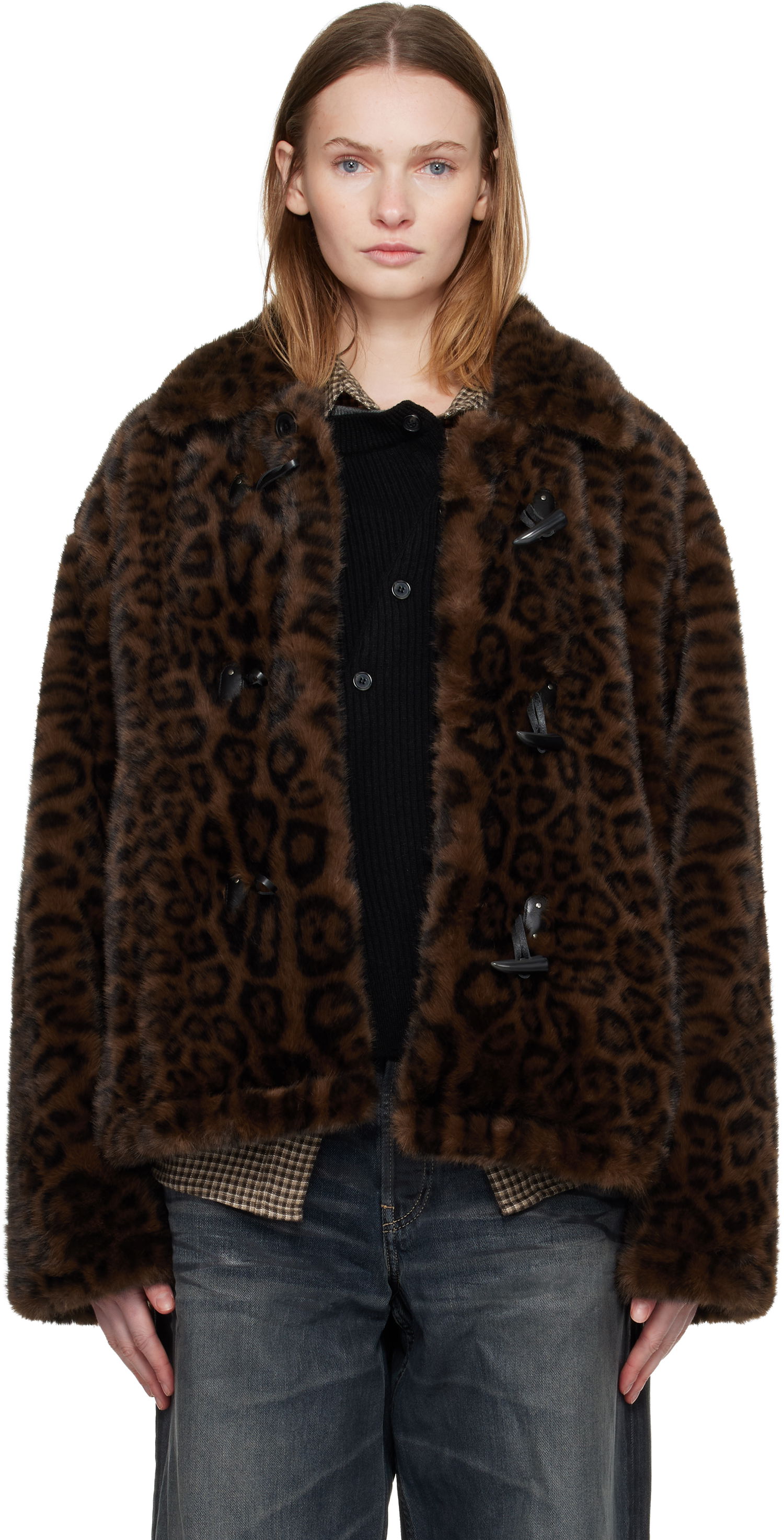 Jakke Andersson Bell Andersson Bell Leopard Fur Duffle Jacket Brun | awa735u, 0