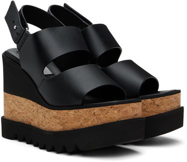 Sneakers og sko Stella McCartney Elyse Alter Mat Platform Wedges Sort | 810392AP00P0, 3