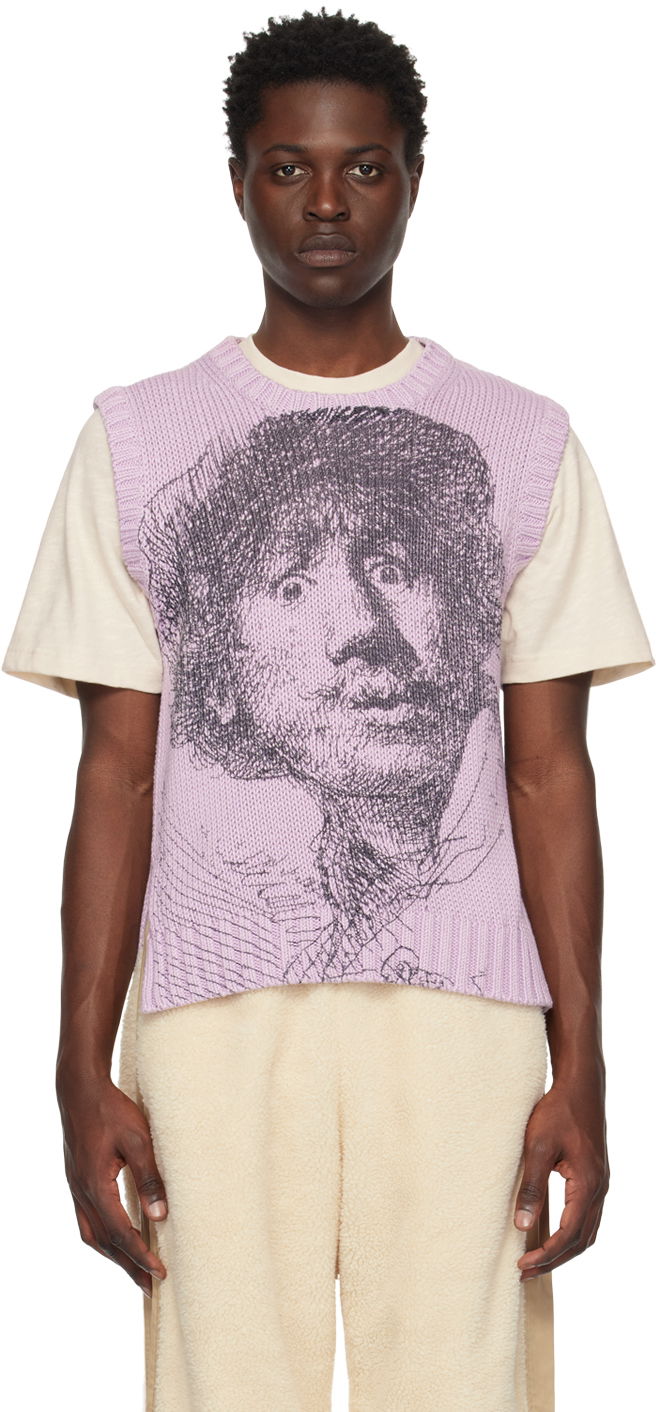 Sweatshirt JW Anderson Purple Crewneck Vest Lilla | KW0823-YN0240, 0