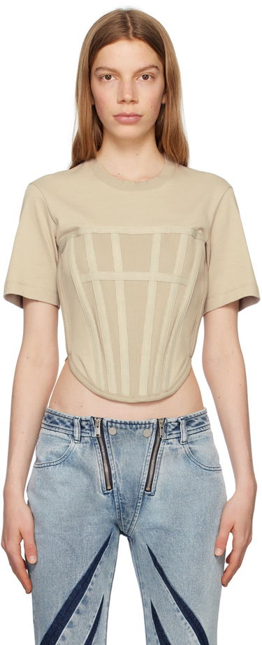 T-shirt Dion Lee Dion Lee Corset T-Shirt Beige | C3097P23, 0