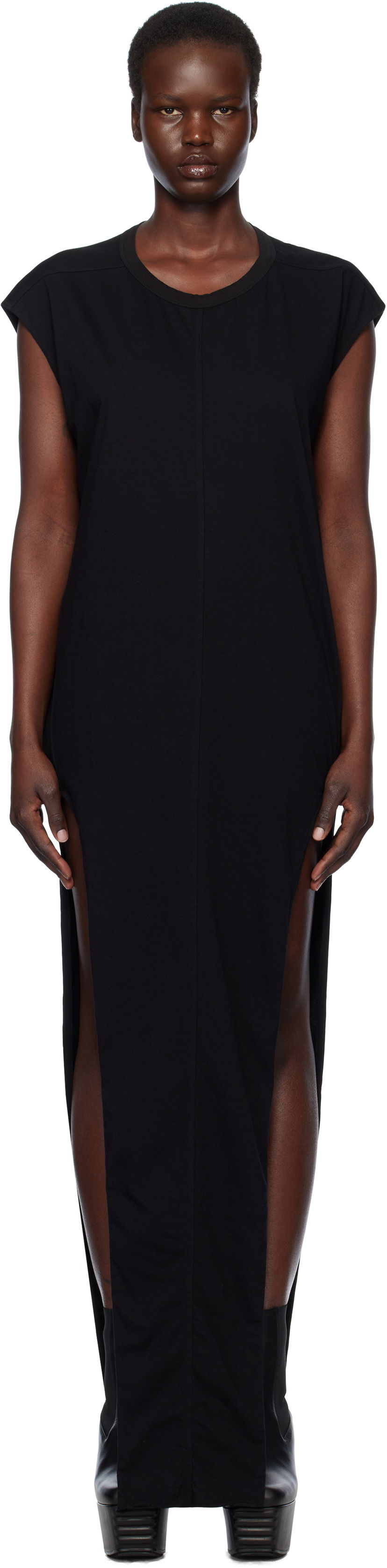 Kjole Rick Owens Rick Owens Hollywood Classic Arrowhead Maxi Dress Sort | RP01E7514 JA