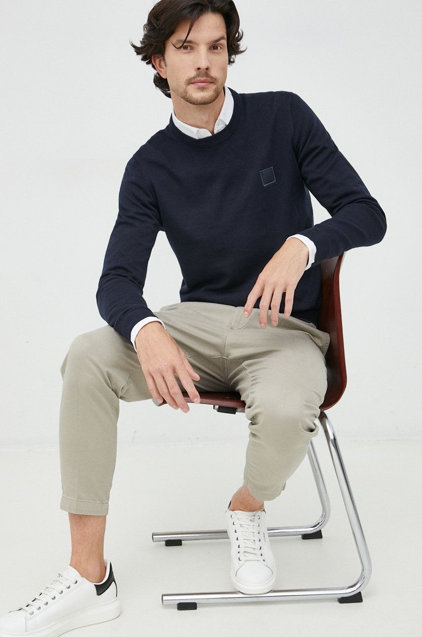 Sweater BOSS Crewneck Sweater Mørkeblå | 50471343, 0