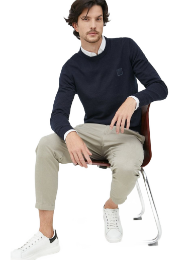 Sweater BOSS Crewneck Sweater Mørkeblå | 50471343