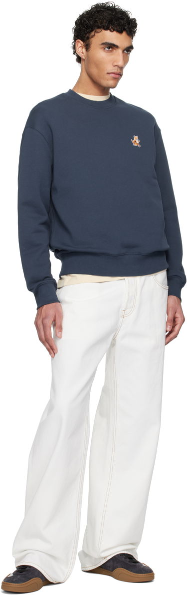 Sweatshirt MAISON KITSUNÉ Maison Kitsuné Speedy Fox Patch Comfort Sweatshirt Mørkeblå | MM00313KM0321, 3