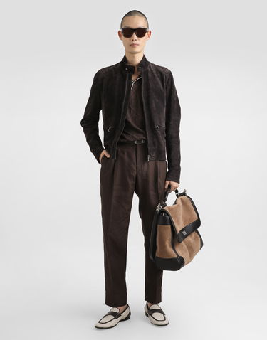 Jakke Dolce & Gabbana Dolce & Gabbana Suede Cafe Racer Jacket Brun | G9AWMLHULU2M1348, 1