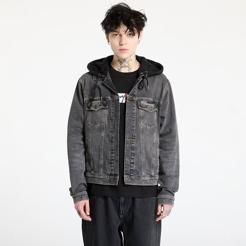 Jakke Tommy Hilfiger Tommy Jeans Hooded Ryan Regular Trucker Jacket Grå | DM0DM20621 1BZ