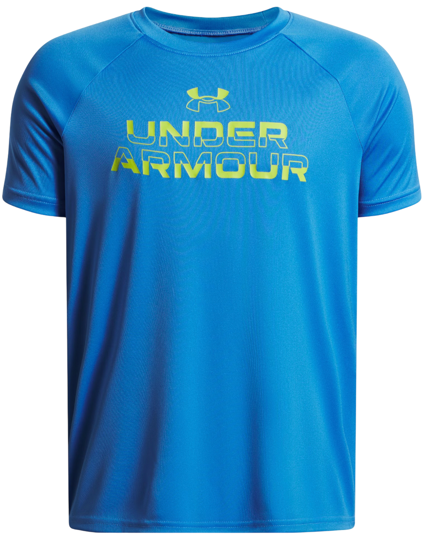 T-shirt Under Armour Tech Split Wordmark Short Sleeve T-Shirt Blå | 1383010-402