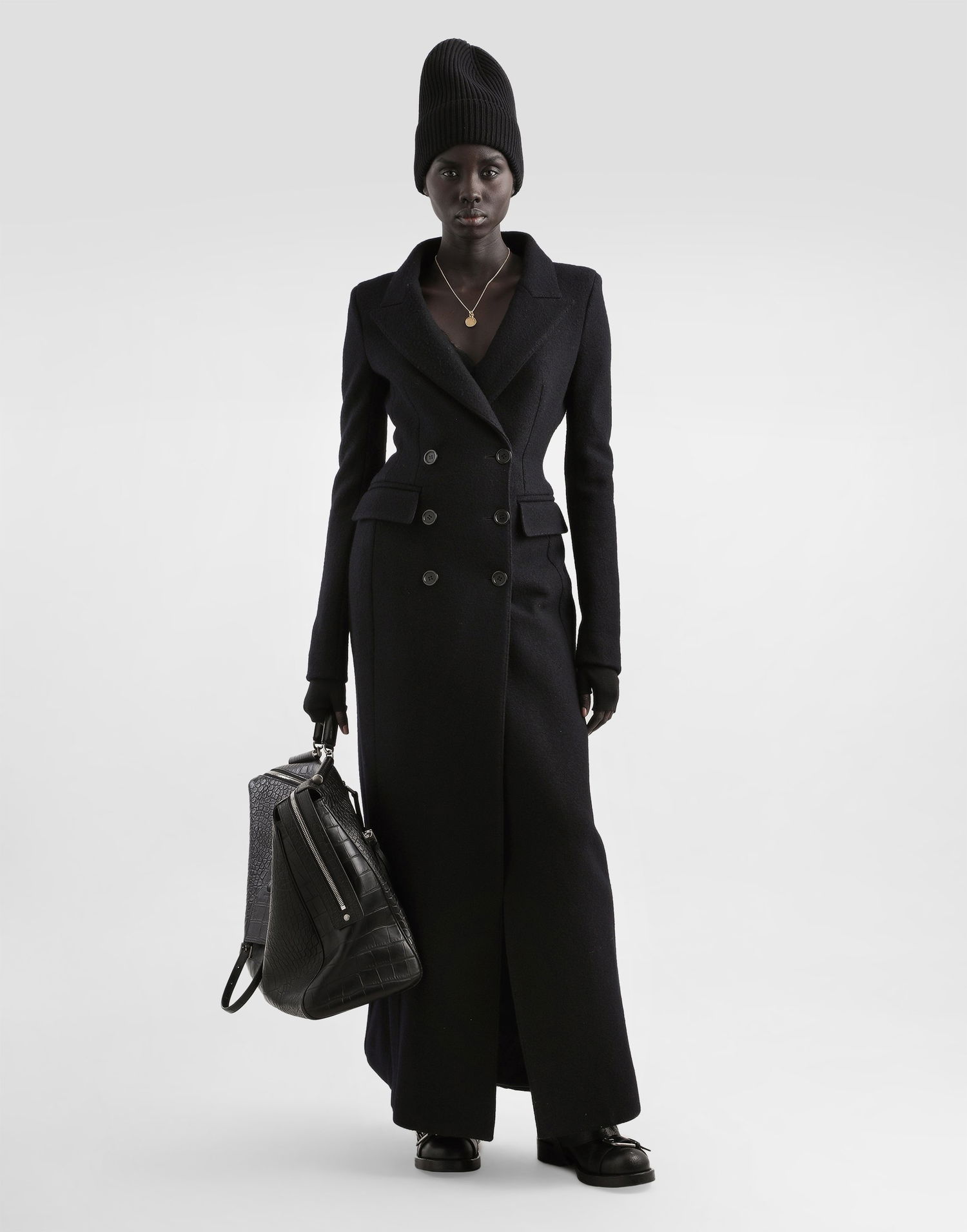Frakker Dolce & Gabbana Dolce & Gabbana Double-Breasted Wool Coat Sort | F0W5KTHU2AXN0000, 1