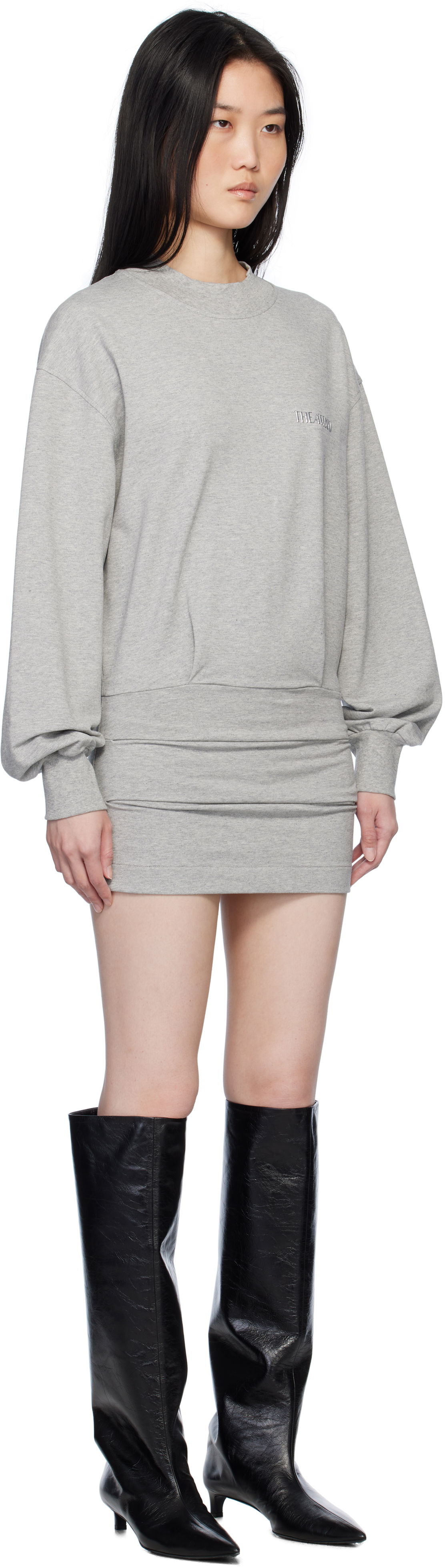Kjole The Attico The Attico Sweater Mini Dress Grå | 250WCA00393 JJF006AA, 1