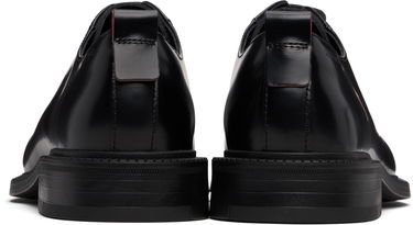 Tilbehør BOSS Derby Leather Shoes with Logo Detail Sort | 50548654, 2