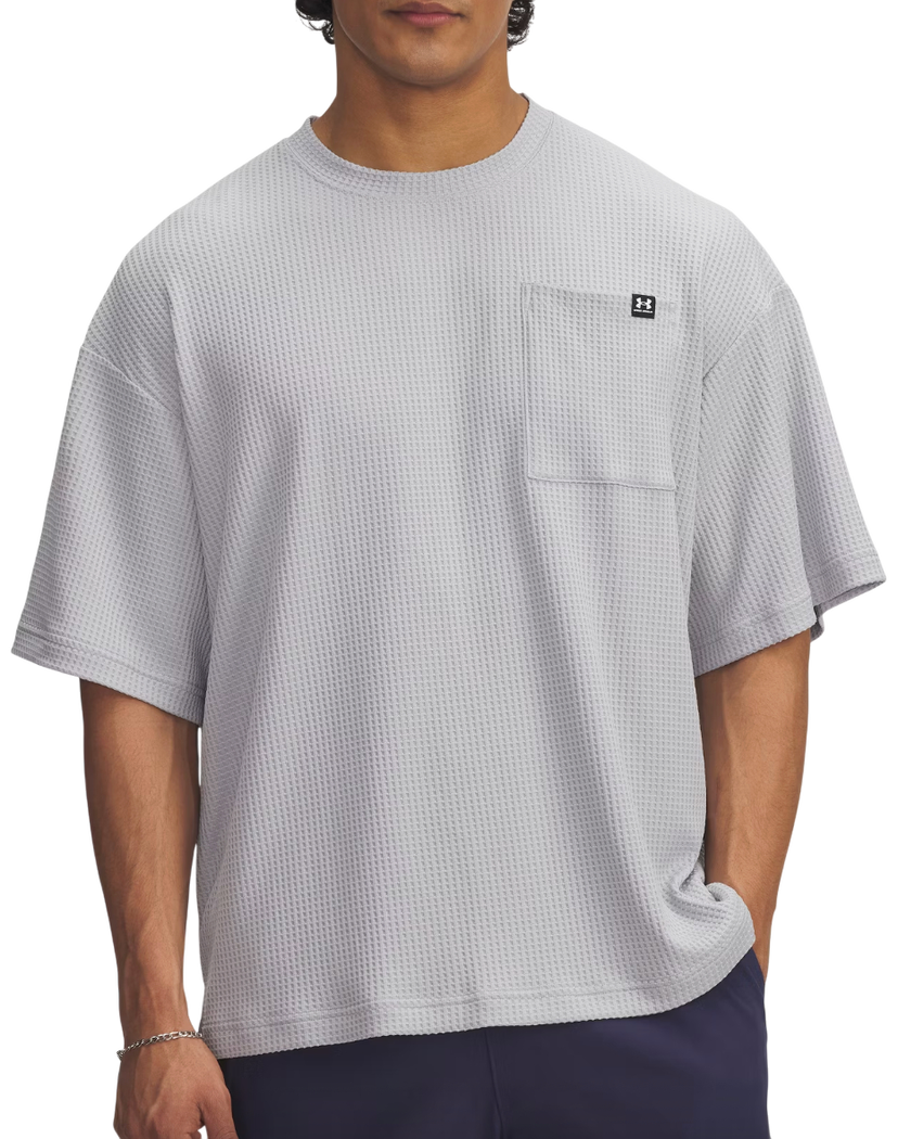 T-shirt Under Armour Rival Waffle Crew Neck Pocket T-Shirt Grå | 1383106-011