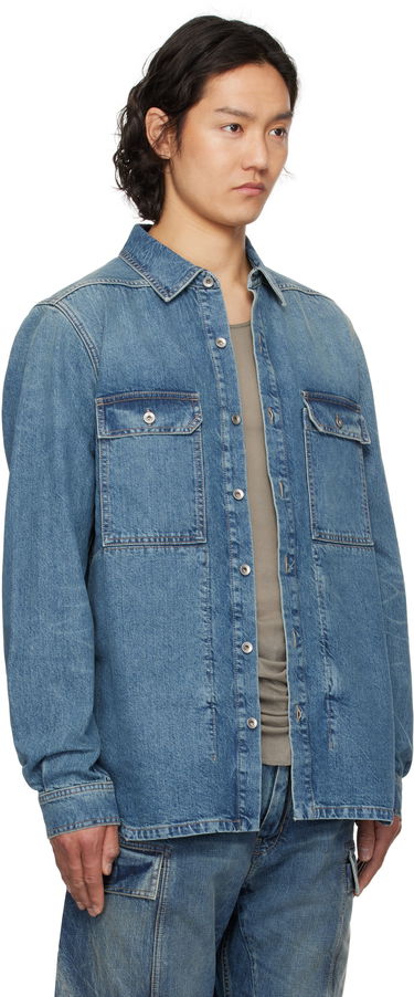 Skjorte Rick Owens Rick Owens DRKSHDW Denim Overshirt Blå | DU01E3755 DWB, 1