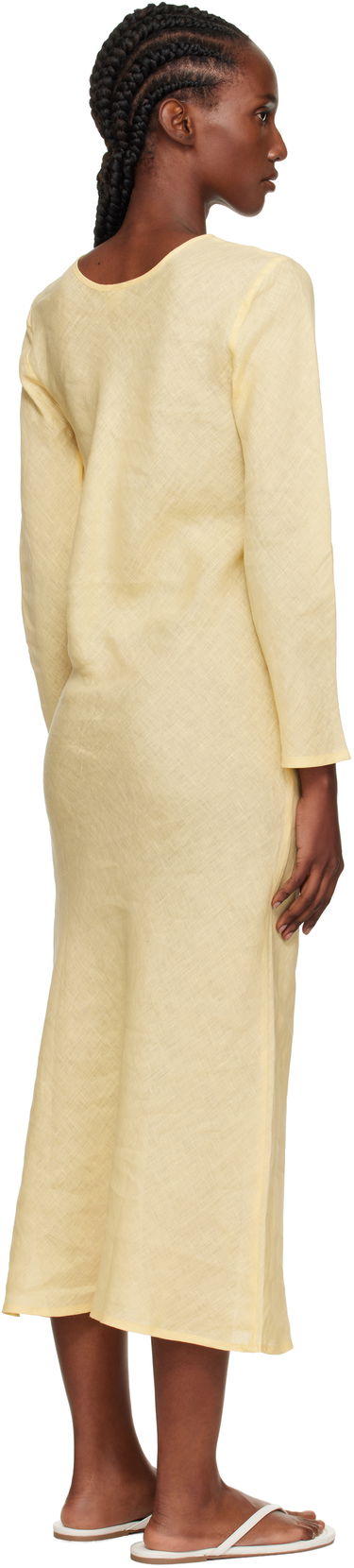 Kjole Baserange Baserange Dydine Long Sleeve Maxi Dress Gul | DRDYL-FL-AU25, 2