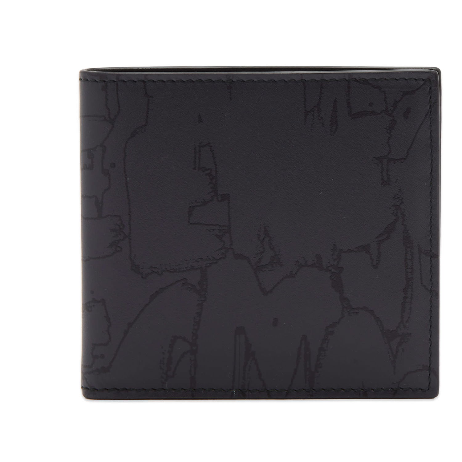 Tegnebog Alexander McQueen Graffiti Logo Billfold Wallet Sort | 6021371AAQ4-1000, 0
