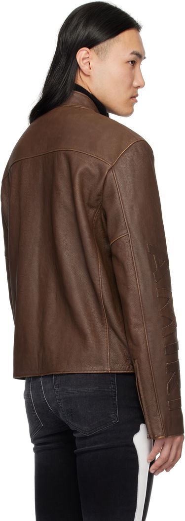 Bomberjakke AMIRI AMIRI Patch Racer Leather Jacket Brun | AMLTJT1021, 2