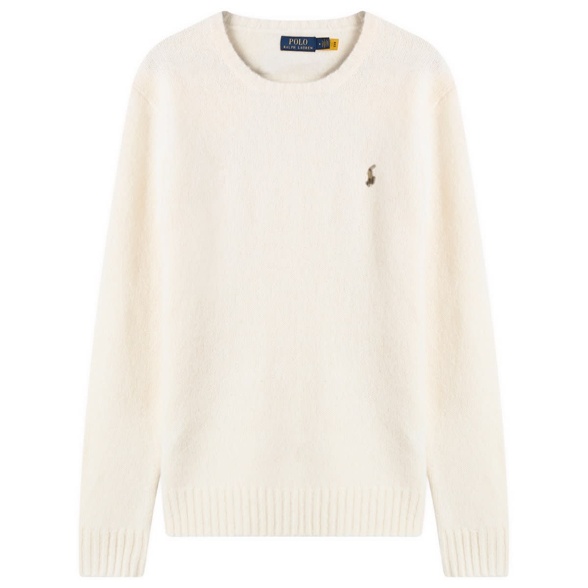Sweater Polo by Ralph Lauren Brushed Shetland Knit Jumper Hvid | 710918805509-NAT, 0