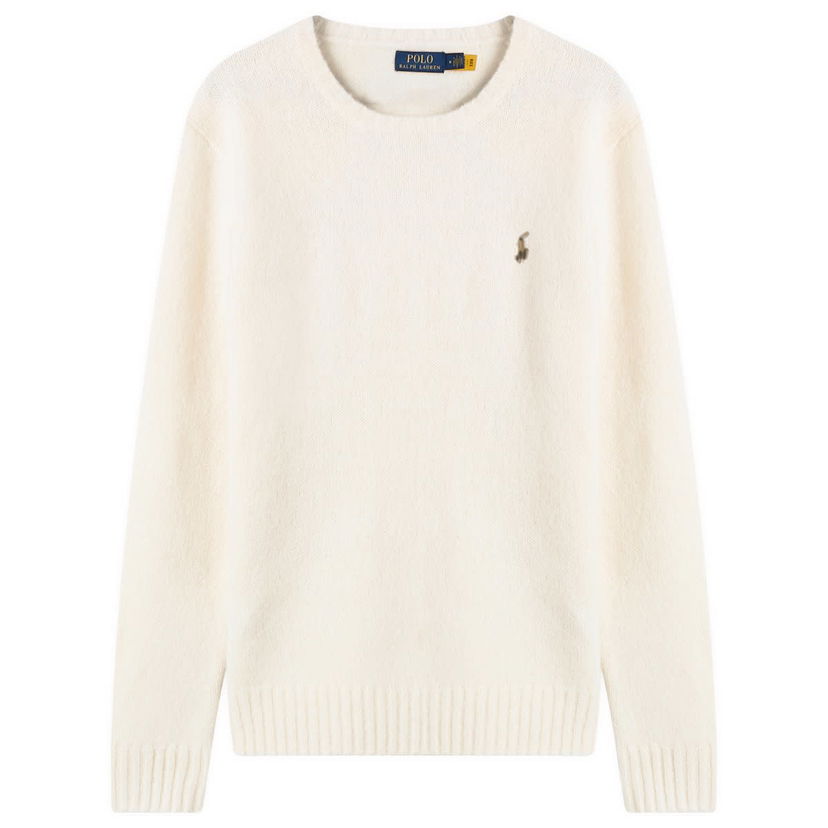 Sweater Polo by Ralph Lauren Brushed Shetland Knit Jumper Hvid | 710918805509-NAT