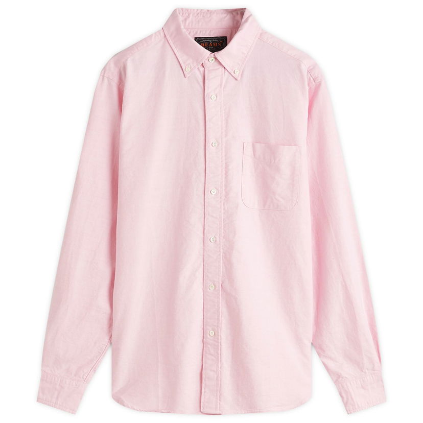 Skjorte BEAMS Beams Plus Button Down Oxford Shirt, Size Small Lyserød | 3811-0011-139-30