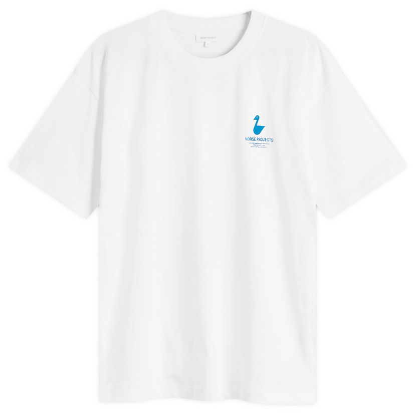 T-shirt NORSE PROJECTS Norse Projects Johannes Organic The Lakes Print T-Shirt, Size Large Hvid | N01-0694-0001