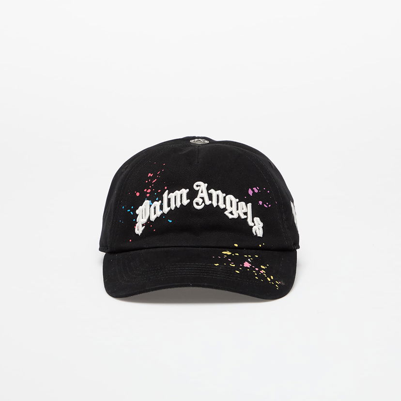 Kasket Palm Angels Palm Angels Curved Logo Painted Cap Sort | PMLB104F25FAB0011084