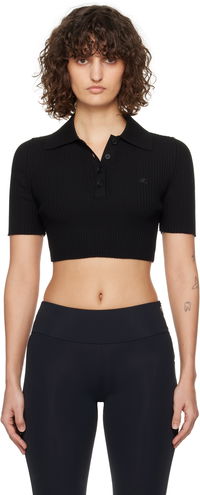 Courrèges Cropped Knit Polo Top