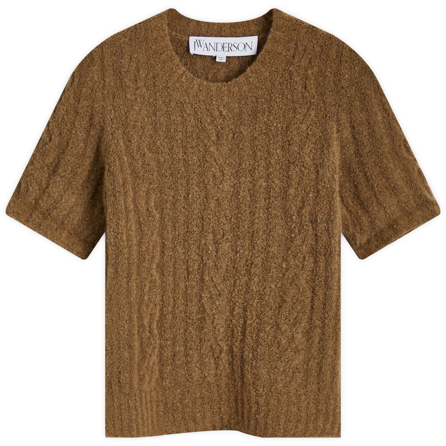 Sweater JW Anderson Cable Knit Short Sleeve Jumper Brun | KW1254-YN0380-130, 0