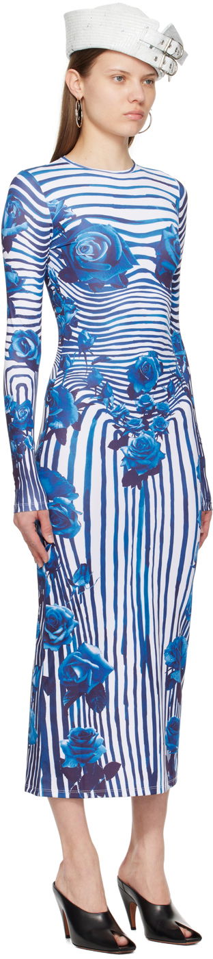 Kjole Jean Paul Gaultier Flower Morphing Maxi Dress Blå | 24/25-F-RO166-J551-015951, 1
