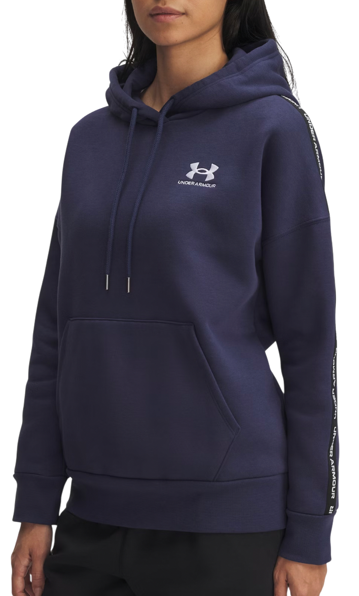 Sweatshirt Under Armour Hoodie Icon Fleece Taped Mørkeblå | 6003708-403, 0