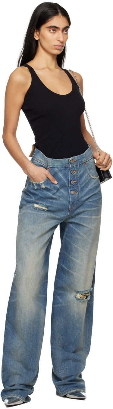 Jeans Maison Margiela MM6 Maison Margiela Distressed Five-Pocket Jeans Blå | S52LA0241 M30016, 3