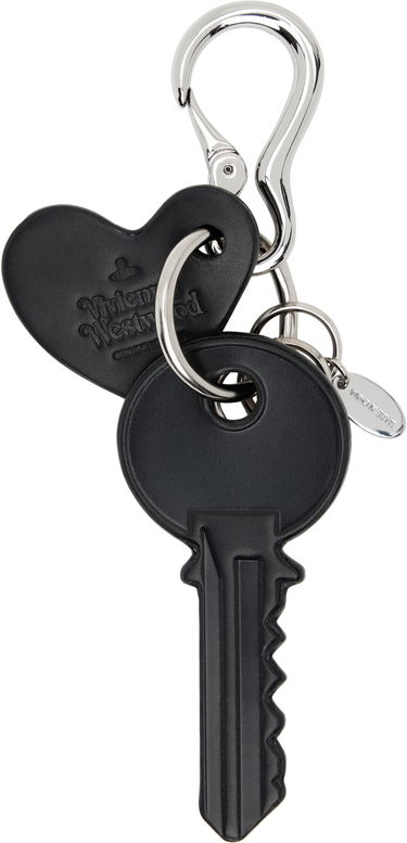 Nøgleringe Vivienne Westwood Vivienne Westwood Leather Key and Heart Keychain Sort | 8203012HU-L00AT-, 1