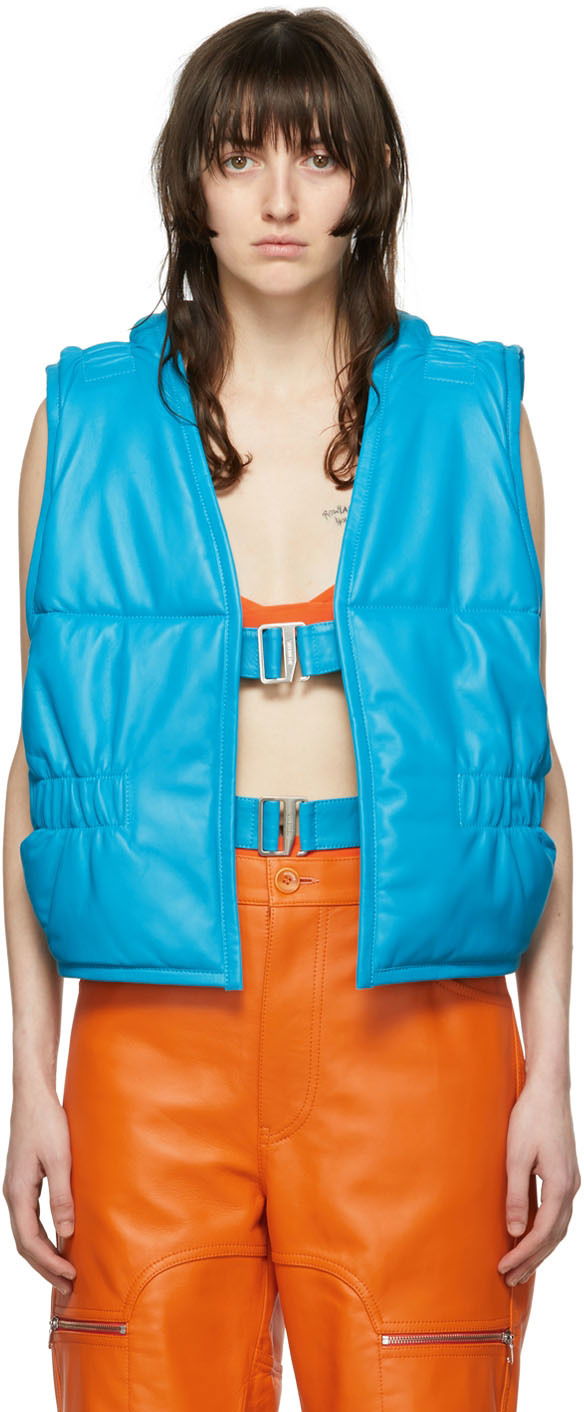 Vest Jacquemus Sleeveless Lambskin Vest Jacket Blå | 22E225JA007-1017