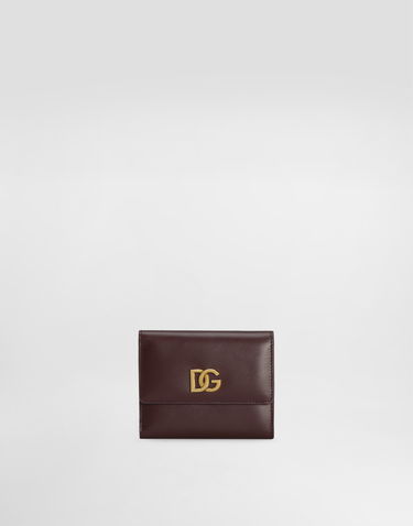 Tegnebog Dolce & Gabbana Dolce & Gabbana Calfskin Wallet with DG Logo Bourgogne | BI3338A9M758K384, 0