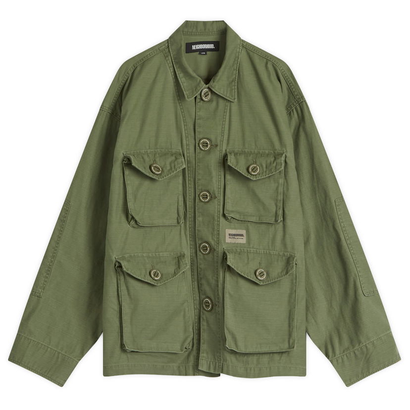 Jakke Neighborhood BDU Shirt, Size Large Grøn | 251SPNH-SHM04-OLV