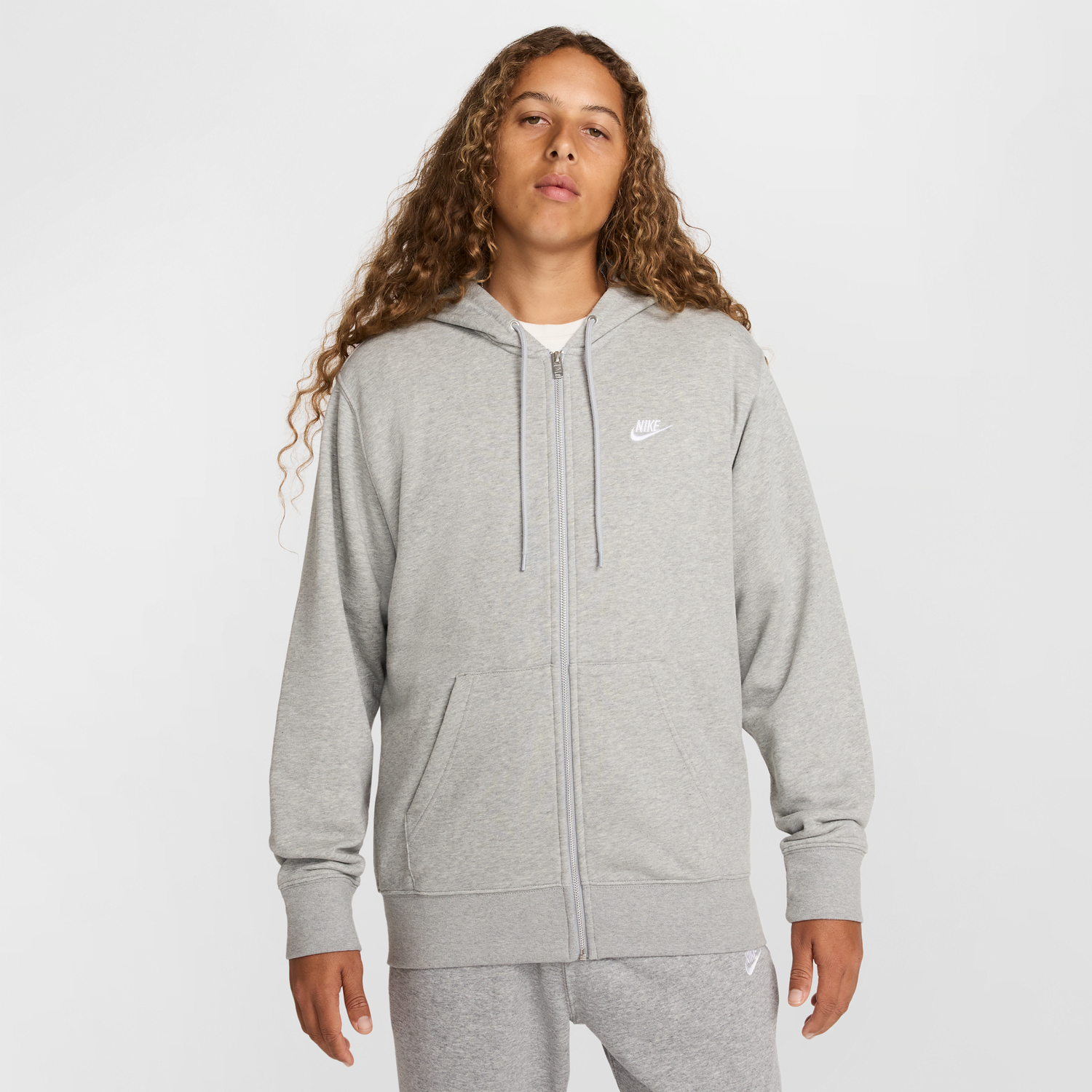 Sweatshirt Nike Nike Club Fleece Full-Zip Hoodie Grå | FN3884-063, 1