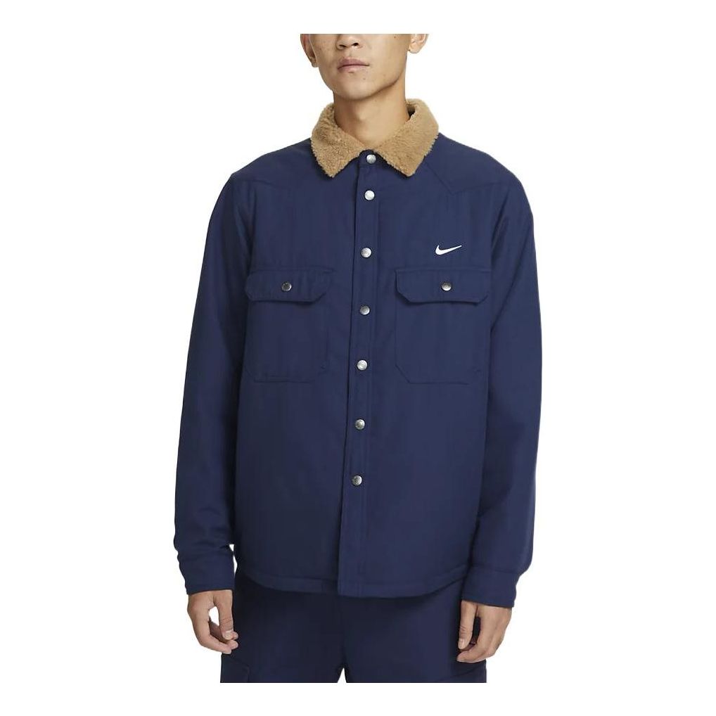 Jakke Nike SB SB Padded Flannel Jacket Blå | DQ6329-410, 0