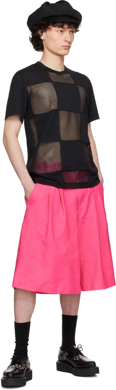T-shirt Comme des Garçons Homme Plus Piqué & Mesh Panel T-Shirt Sort | PO-T006-051, 3