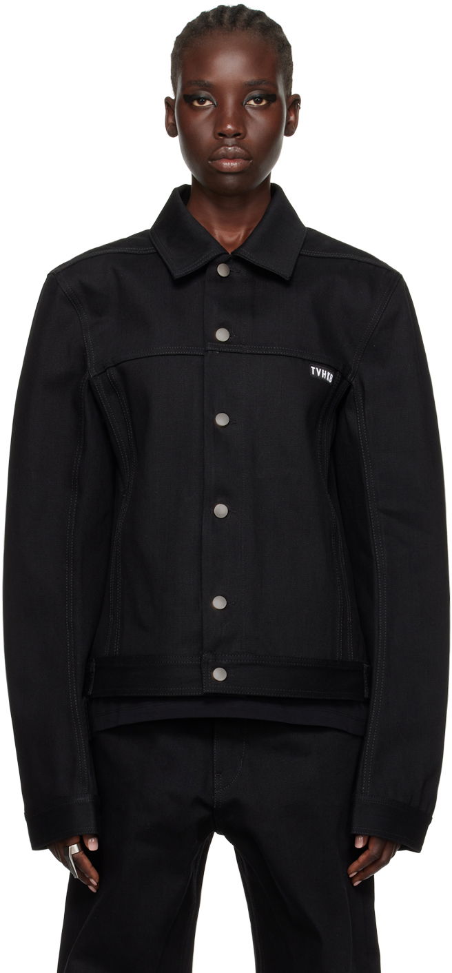 Jakke Rick Owens SSENSE x TVHKB Edition Denim Jacket Sort | RN02C4758 HBLKP5, 0