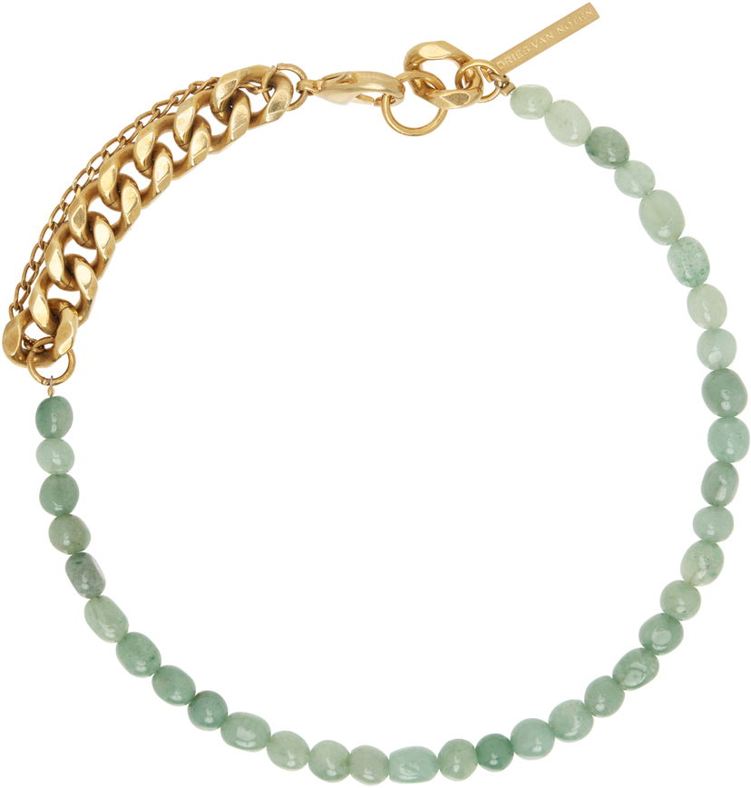 Armbånd Dries Van Noten Dries Van Noten Stone Chain Bracelet Grøn | 251-028200-092