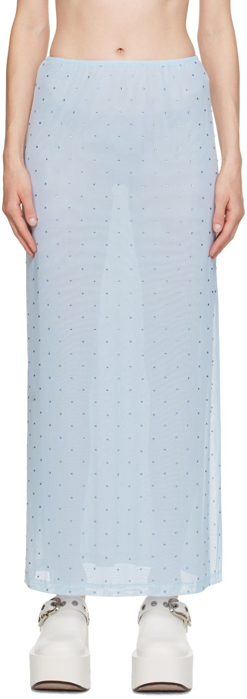 Nederdel Anna Sui Anna Sui Rhinestone Maxi Skirt Blå | 1024F10