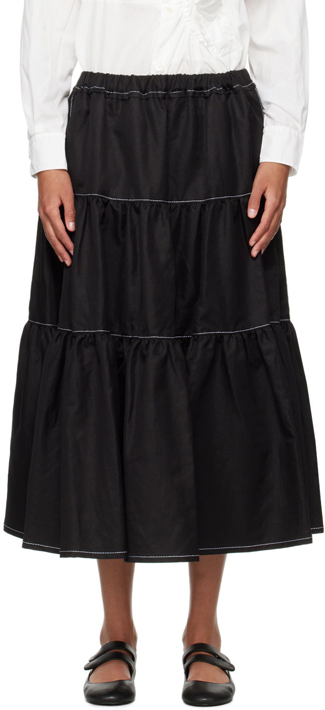 Nederdel Comme des Garçons Comme Des Garçons Tiered Midi Skirt Sort | TM-S026-051, 0
