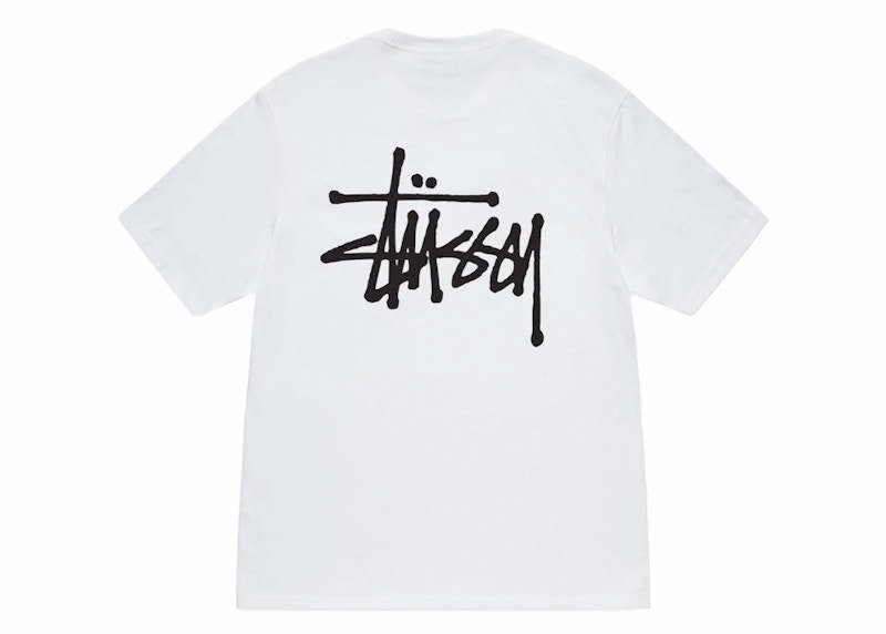 T-shirt Stüssy Basic Logo T-Shirt Hvid | 1904762-WHT
