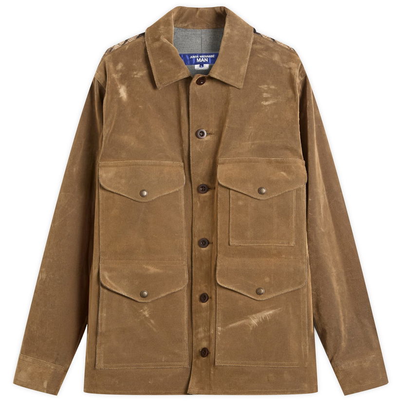 Jakke Junya Watanabe Junya Watanabe MAN Flocked Denim Jacket, Size M Brun | WP-J016-051-1