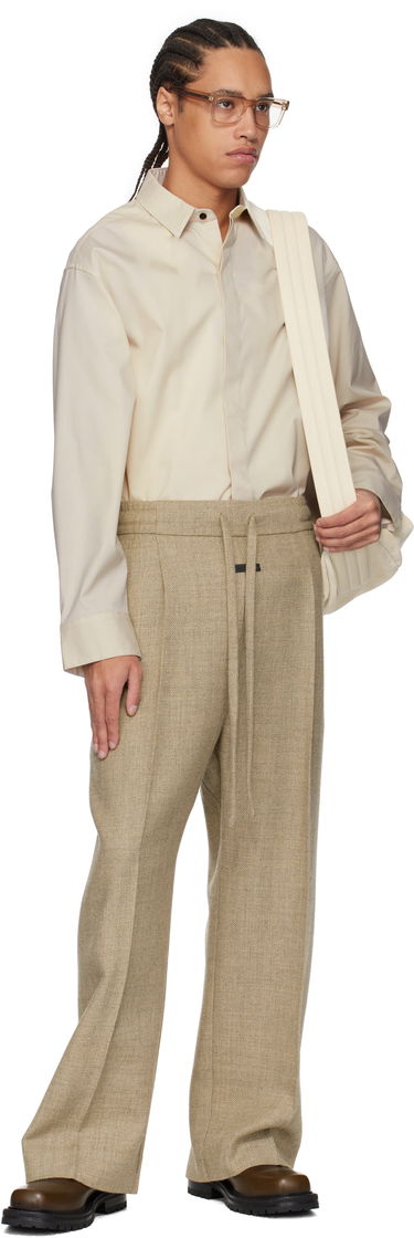 Bukser Fear of God Fear of God Drawstring Wide Leg Trousers Beige | FGE240-407HSW, 3