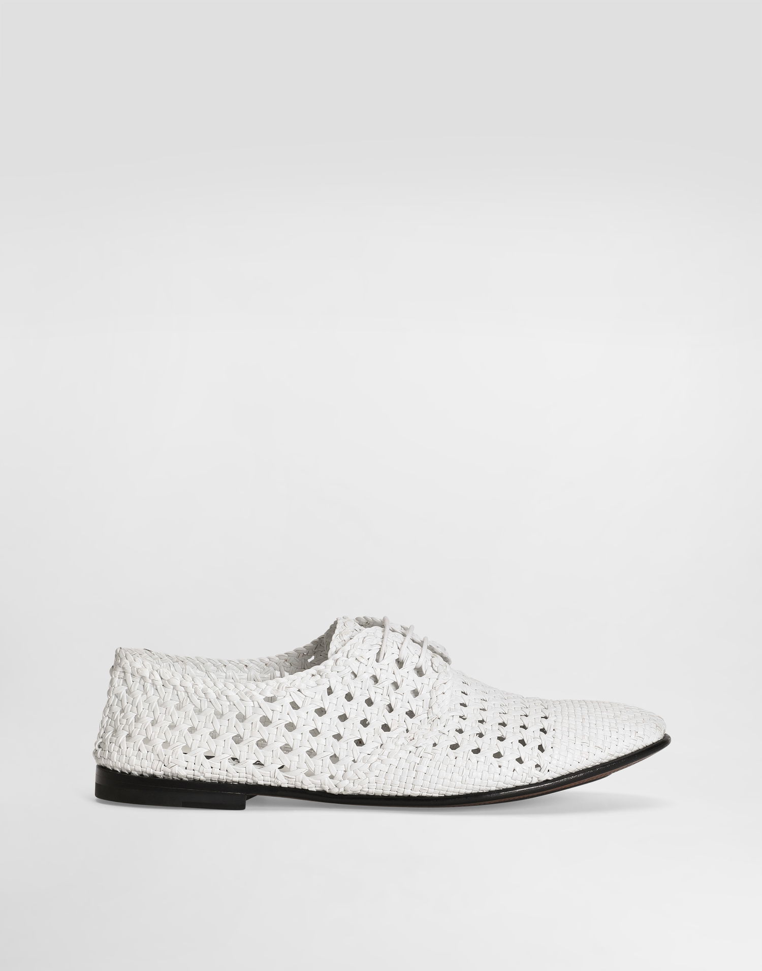 Tilbehør Dolce & Gabbana Dolce & Gabbana Woven Leather Derby Shoes Hvid | A10872A9M0880002, 0