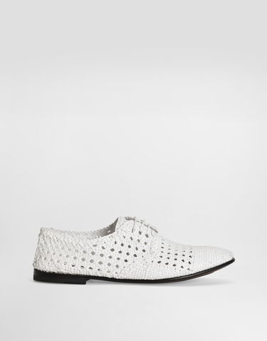 Tilbehør Dolce & Gabbana Dolce & Gabbana Woven Leather Derby Shoes Hvid | A10872A9M0880002, 0