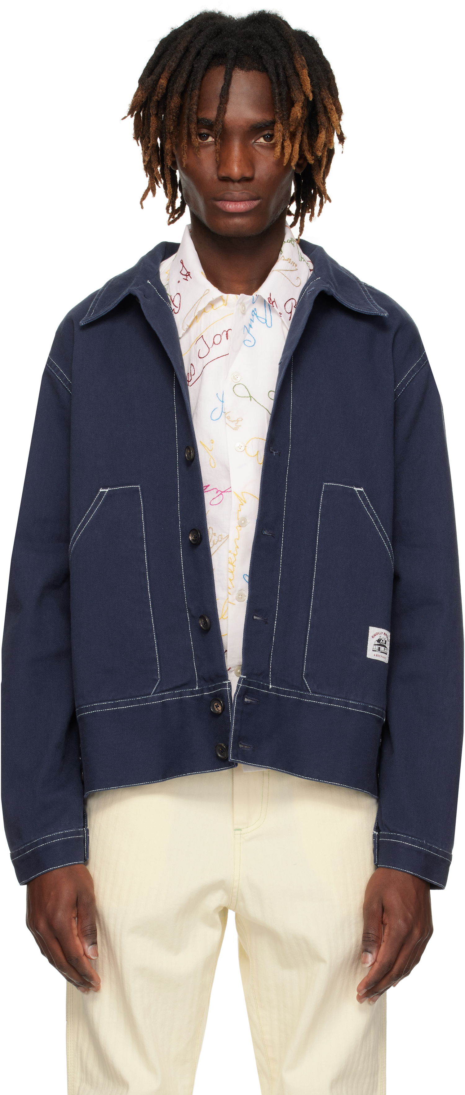 Jakke Bode Bode Knolly Brook Side Tab Jacket Mørkeblå | MRS25JA002, 0