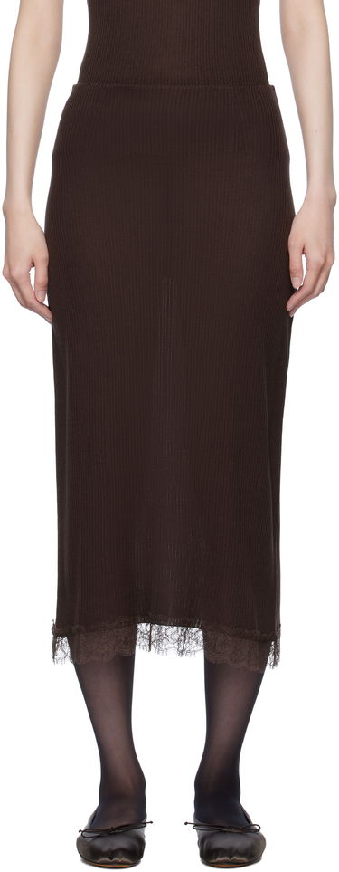 Nederdel The Row The Row Indira Midi Skirt Brun | 8438-Y136, 0
