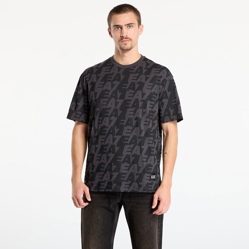 T-shirt Emporio Armani T-shirt Train Logo Series Polar Logo All-Over Print Sort | 7M000980AF10378U8117