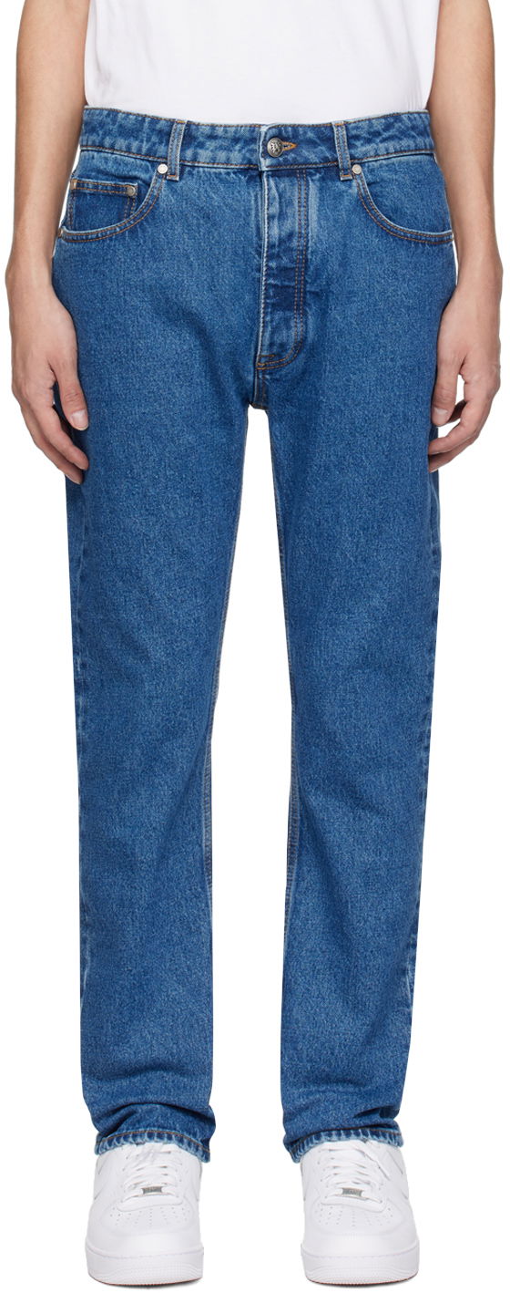Jeans Palm Angels Monogram Jeans Mørkeblå | PMYA039R24DEN0014010